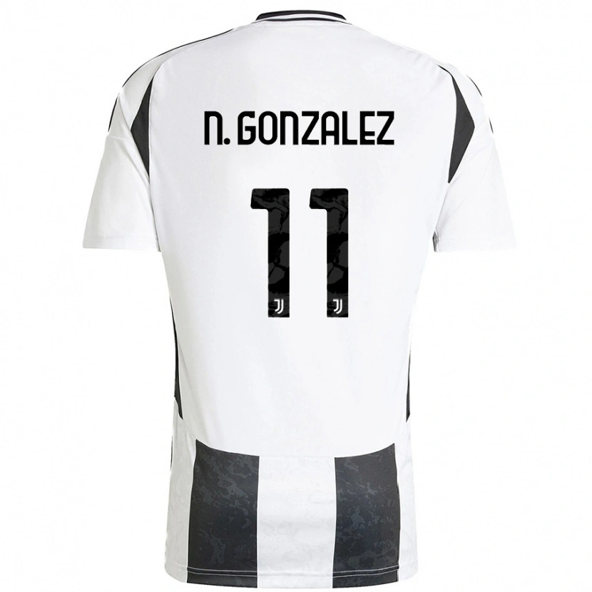 Danxen Hombre Camiseta Nico González #11 Blanco Negro 1ª Equipación 2024/25 La Camisa