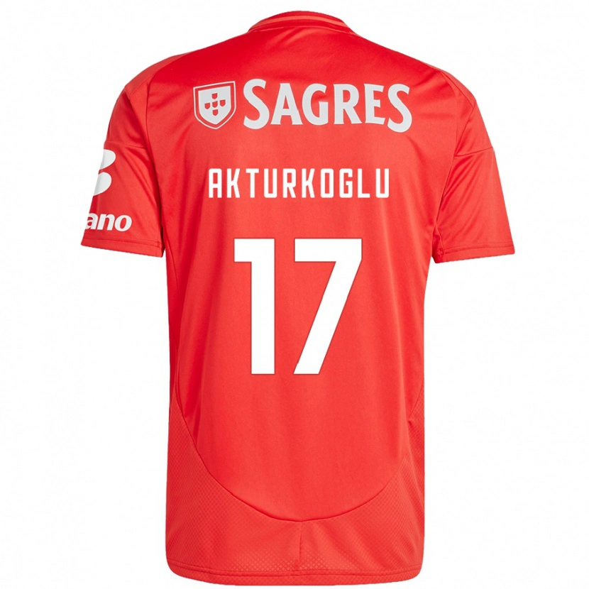 Danxen Hombre Camiseta Kerem Aktürkoğlu #17 Rojo Blanco 1ª Equipación 2024/25 La Camisa