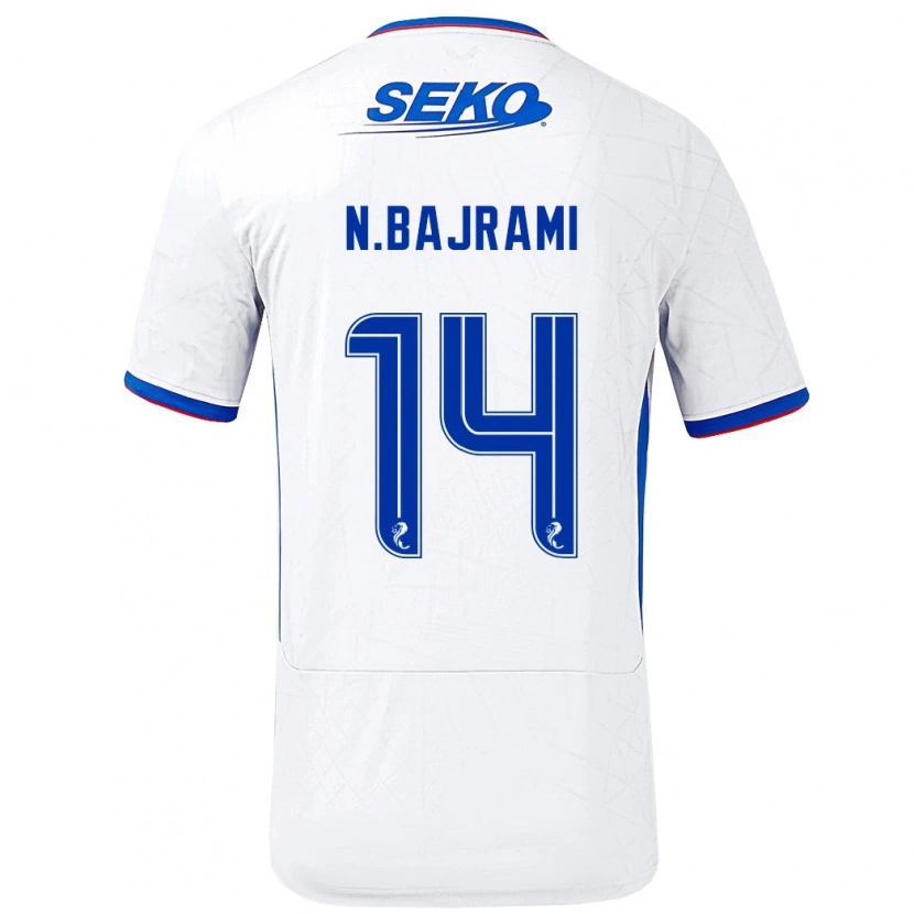 Danxen Hombre Camiseta Nedim Bajrami #14 Blanco Azul 2ª Equipación 2024/25 La Camisa