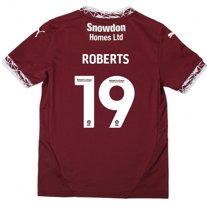 Danxen Hombre Camiseta Tyler Roberts #19 Borgoña 1ª Equipación 2024/25 La Camisa