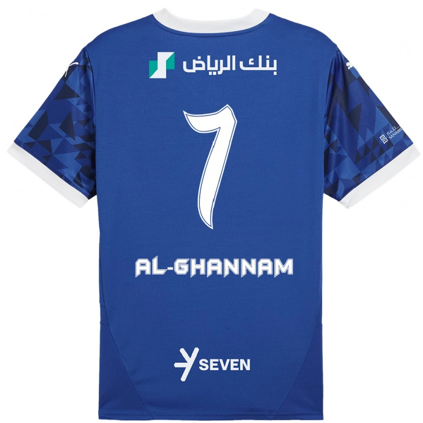 Danxen Hombre Camiseta Khalid Al-Ghannam #7 Azul Oscuro Blanco 1ª Equipación 2024/25 La Camisa