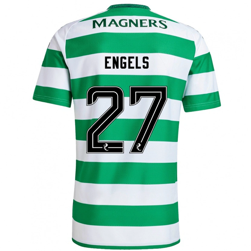 Danxen Hombre Camiseta Arne Engels #27 Verde Blanco 1ª Equipación 2024/25 La Camisa