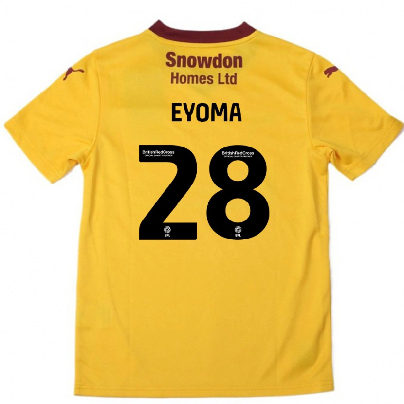Danxen Hombre Camiseta Timothy Eyoma #28 Naranja Borgoña 2ª Equipación 2024/25 La Camisa