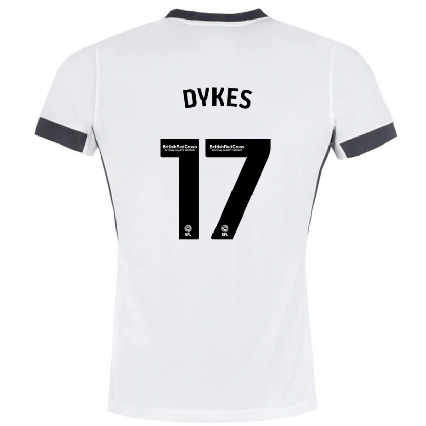 Danxen Hombre Camiseta Lyndon Dykes #17 Blanco Negro 2ª Equipación 2024/25 La Camisa
