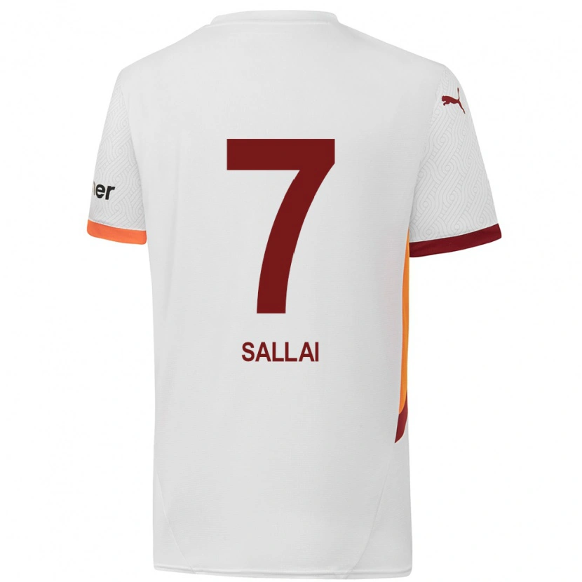 Danxen Hombre Camiseta Roland Sallai #7 Blanco Amarillo Rojo 2ª Equipación 2024/25 La Camisa