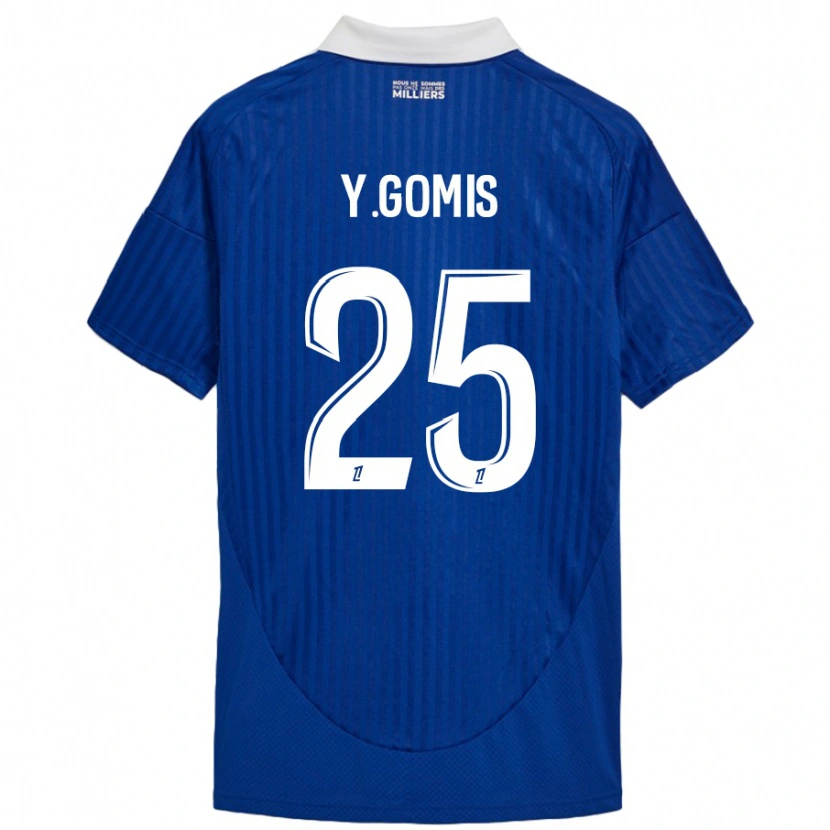 Danxen Hombre Camiseta Yoni Gomis #25 Azul Blanco 1ª Equipación 2024/25 La Camisa