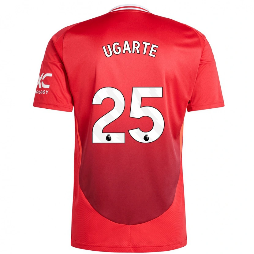 Danxen Mujer Camiseta Manuel Ugarte #25 Rojo Brillante 1ª Equipación 2024/25 La Camisa