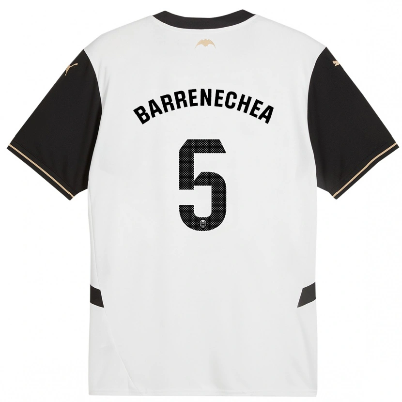 Danxen Mujer Camiseta Enzo Barrenechea #5 Blanco Negro 1ª Equipación 2024/25 La Camisa