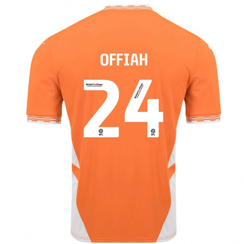 Danxen Mujer Camiseta Odel Offiah #24 Naranja Blanco 1ª Equipación 2024/25 La Camisa