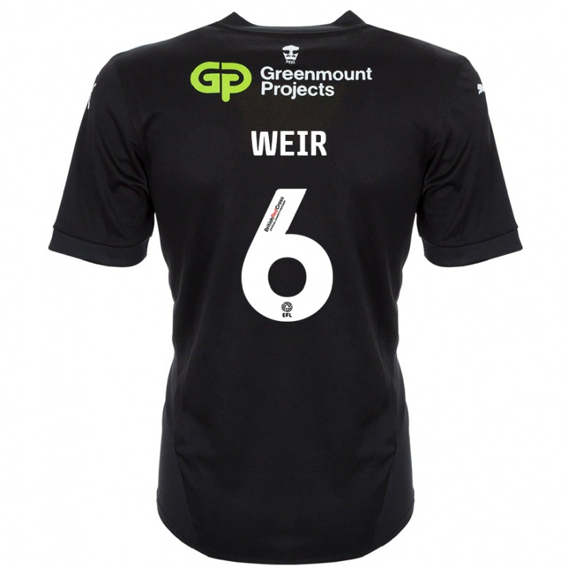 Danxen Mujer Camiseta Jensen Weir #6 Negro 2ª Equipación 2024/25 La Camisa