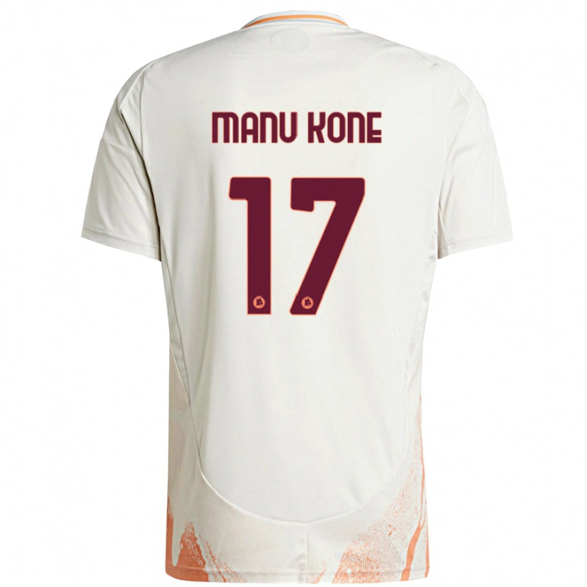 Danxen Mujer Camiseta Manu Koné #17 Crema Blanco Naranja 2ª Equipación 2024/25 La Camisa