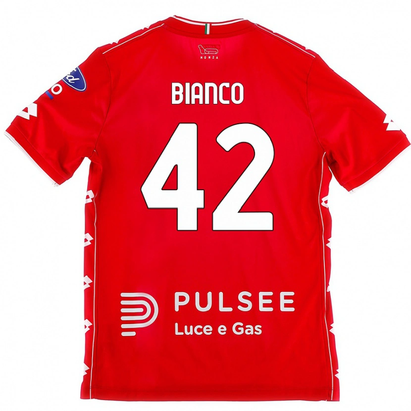Danxen Mujer Camiseta Alessandro Bianco #42 Rojo Blanco 1ª Equipación 2024/25 La Camisa