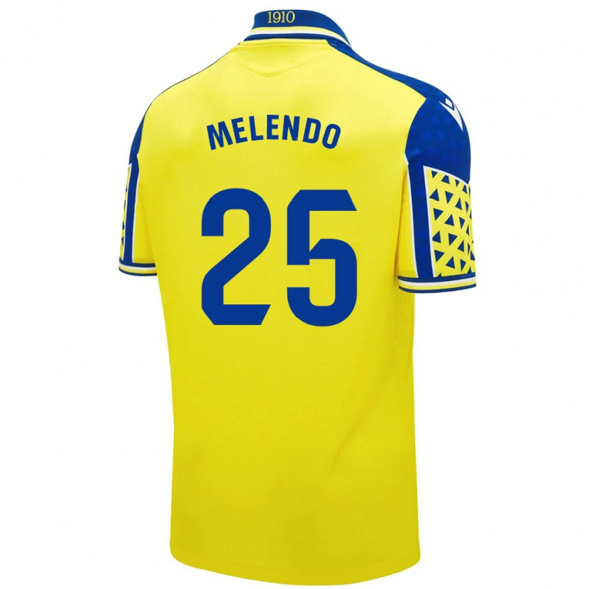 Danxen Mujer Camiseta Óscar Melendo #25 Amarillo Azul 1ª Equipación 2024/25 La Camisa