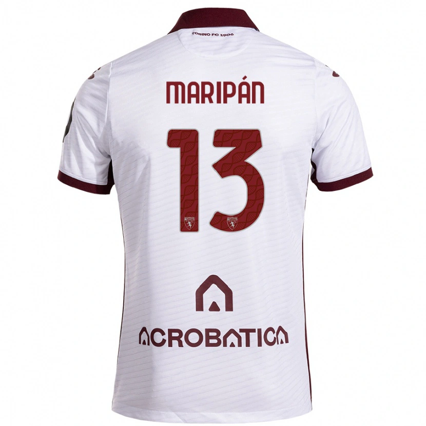 Danxen Mujer Camiseta Guillermo Maripán #13 Blanco Granate 2ª Equipación 2024/25 La Camisa
