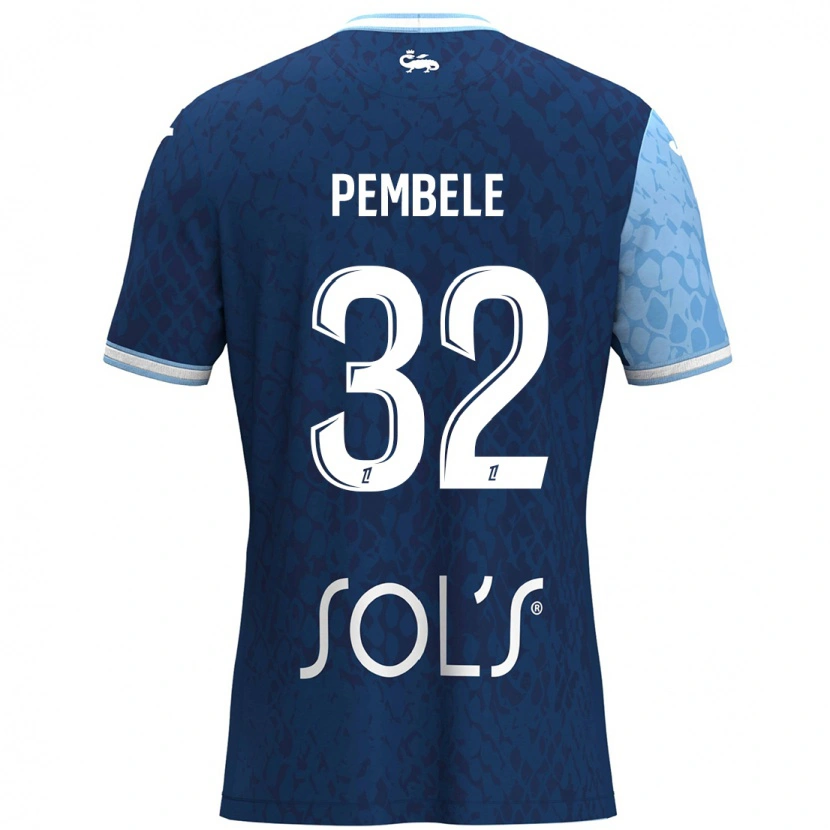 Danxen Mujer Camiseta Timothée Pembélé #32 Azul Cielo Azul Oscuro 1ª Equipación 2024/25 La Camisa