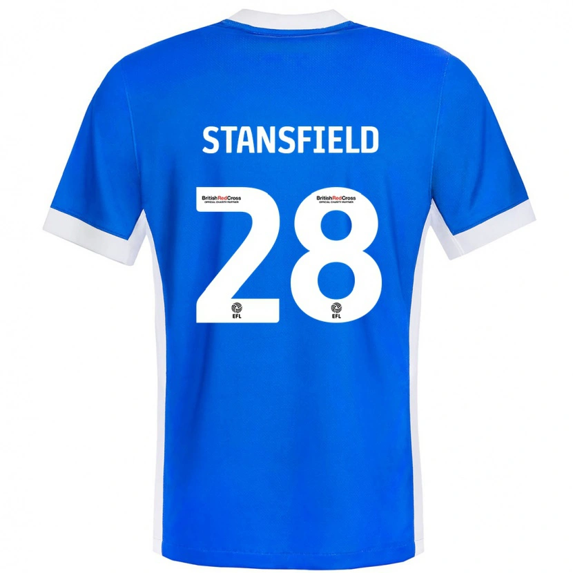Danxen Mujer Camiseta Jay Stansfield #28 Azul Blanco 1ª Equipación 2024/25 La Camisa