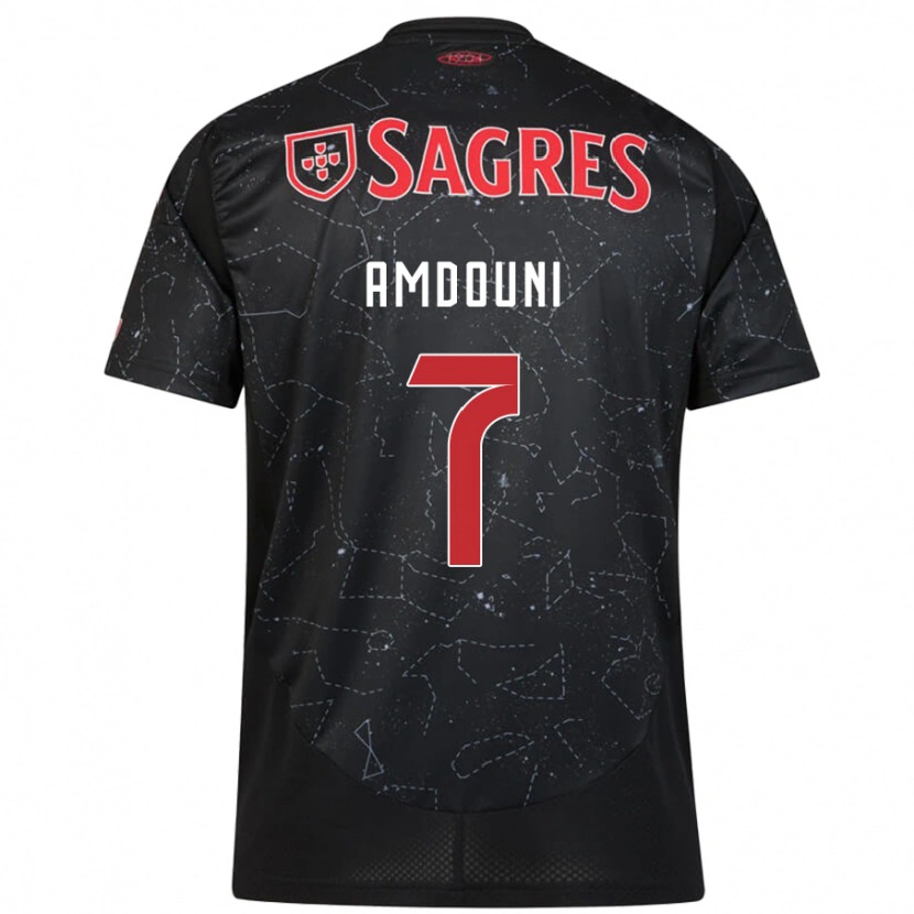 Danxen Mujer Camiseta Zeki Amdouni #7 Negro Rojo 2ª Equipación 2024/25 La Camisa