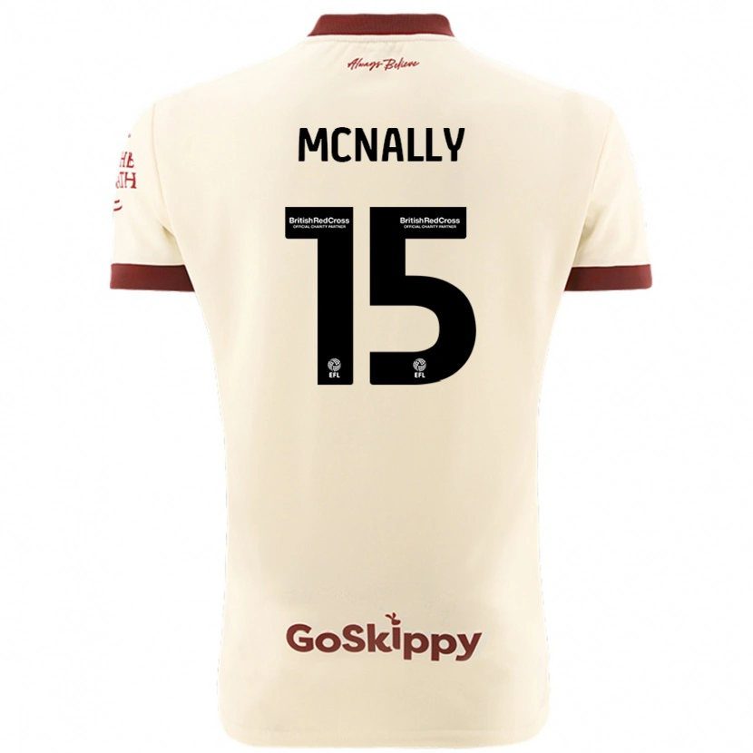Danxen Mujer Camiseta Luke Mcnally #15 Crema Blanco 2ª Equipación 2024/25 La Camisa