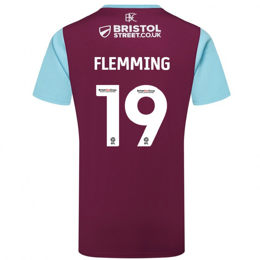 Danxen Mujer Camiseta Zian Flemming #19 Borgoña Azul Cielo 1ª Equipación 2024/25 La Camisa